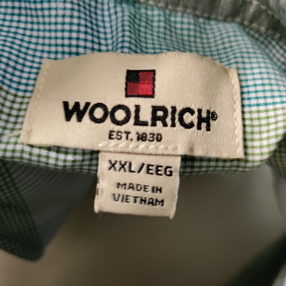 Woolrich | Green Button Down Short Sleeve Shirt men's Size XXL - Picture 4 of 14